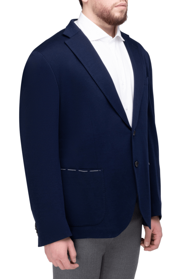 Sartoria Latorre deep blue stretch jersey blazer with white stitching 168515 - photo 3