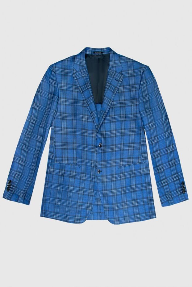 Sartoria Latorre a bright blue wool jacket with a large contrasting check and notched lapels 168519 - photo 1