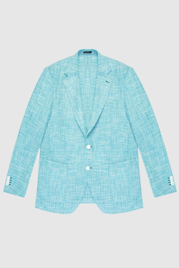 Sartoria Latorre turquoise textured lightweight linen jacket with patch pockets 168520 - photo 1
