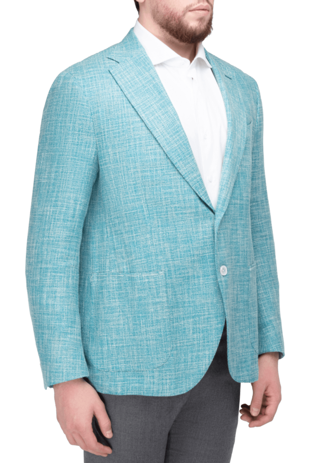 Sartoria Latorre turquoise textured lightweight linen jacket with patch pockets 168520 - photo 3