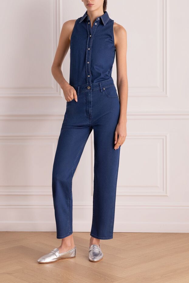 Jacob Cohen women's sleeveless denim overalls dark blue
 168541 - photo 2