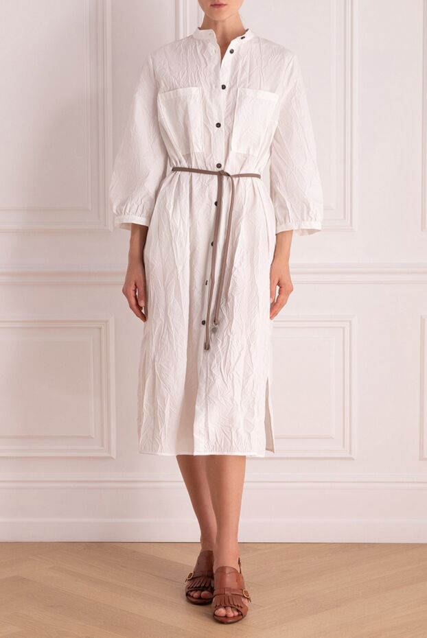 Peserico white dress with buttons, slits and patch pockets
 168650 - photo 2