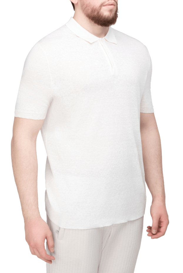 Barba Napoli white linen polo for men 168713 - photo 3