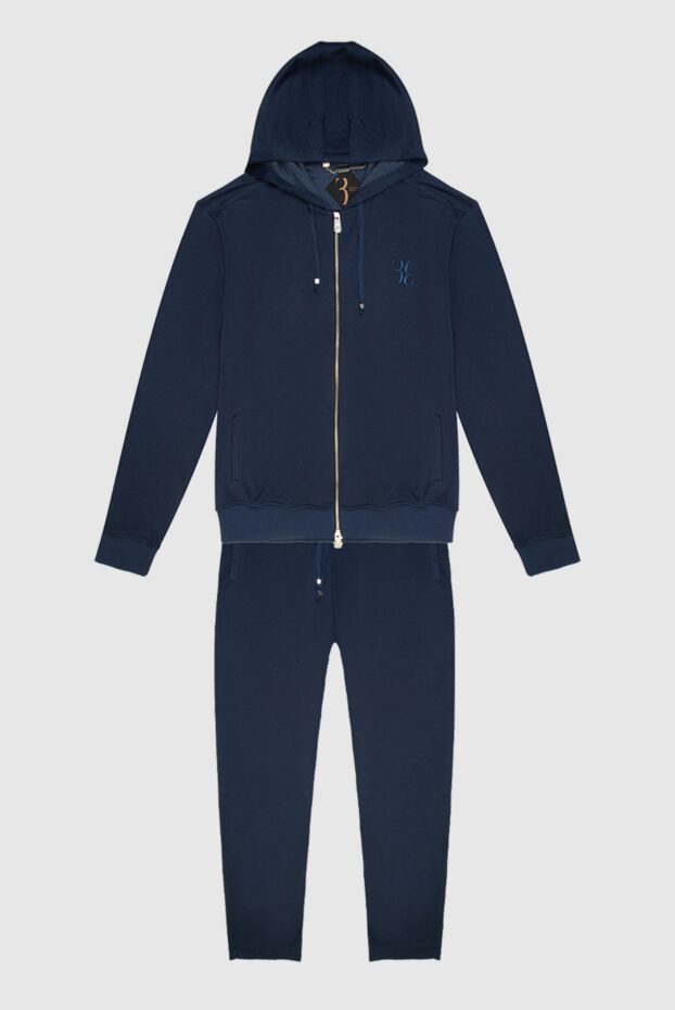 Billionaire men’s blue silk tracksuit with hood and embroidered logo 168733 - photo 1
