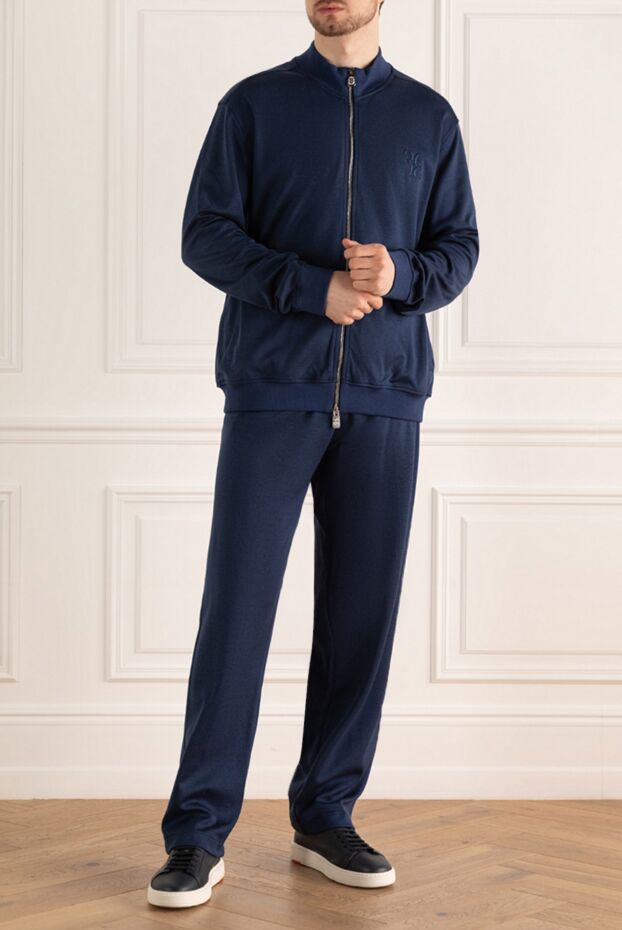 Billionaire men’s blue silk tracksuit with stand-up collar 168734 - photo 2