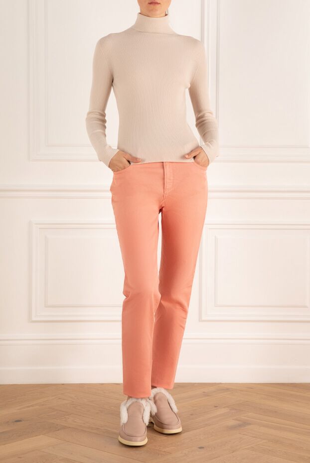 Loro Piana coral cotton high waist straight jeans 168808 - photo 2