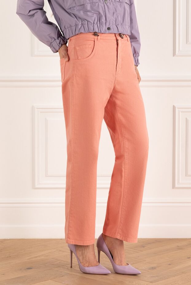 Loro Piana pink linen and cotton jeans for women 168819 - photo 3