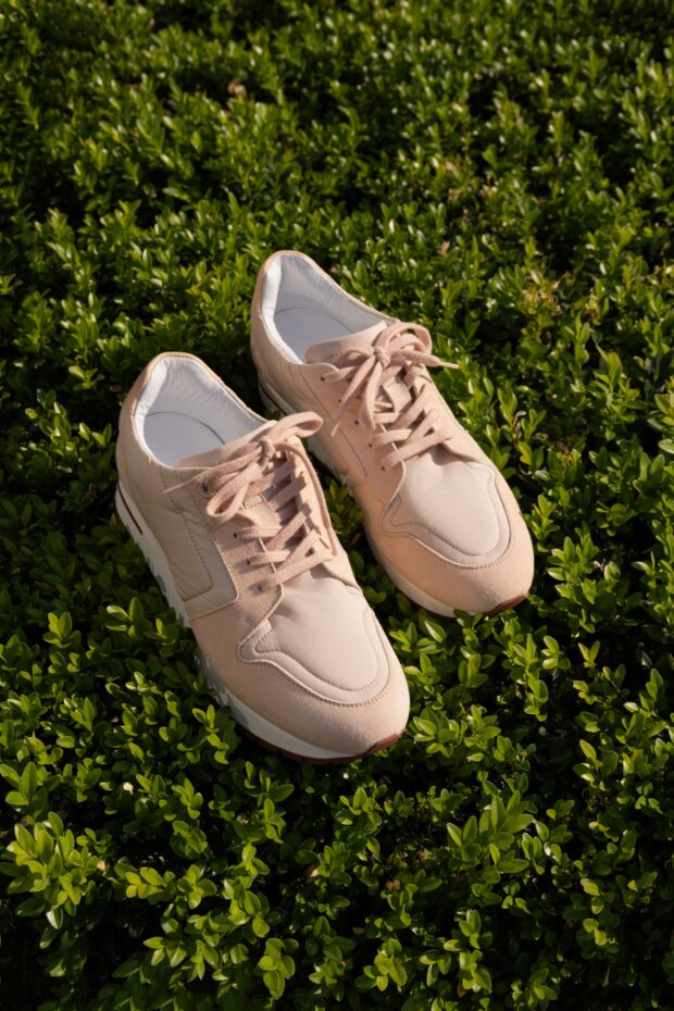 Loro Piana women's sneakers with stitching and contrasting inserts pink 168824 - photo 2