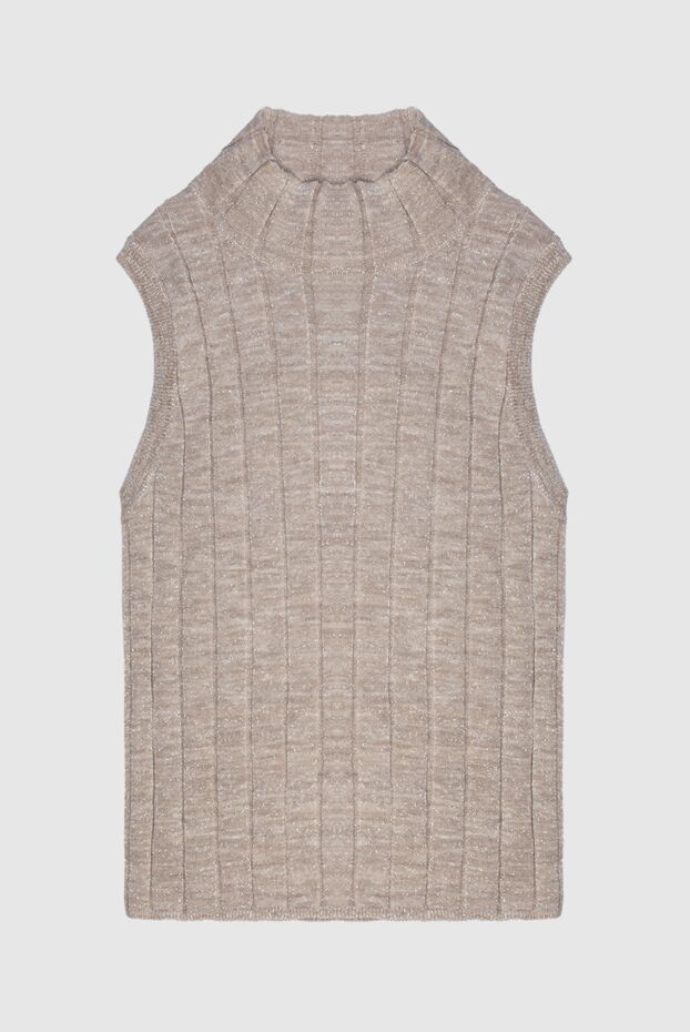 Brunello Cucinelli beige sleeveless ribbed turtleneck top
168839 - photo 1