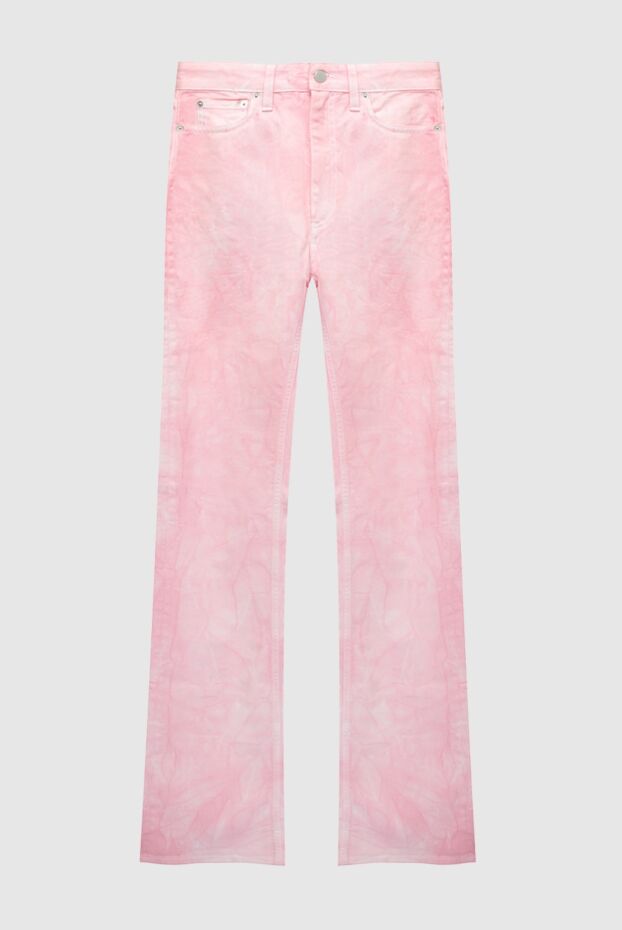Alessandra Rich women's straight fit cotton jeans with pink marble effect 168946 - photo 1