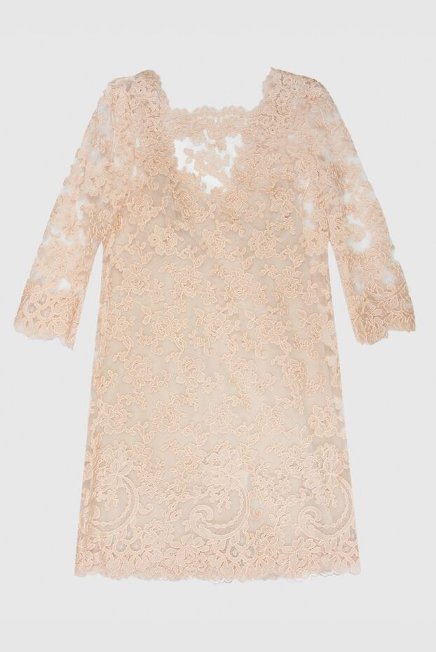 Ermanno Scervino платье из бежевого кружева с цветочным узором и рукавами три четверти
169057 - фото 1