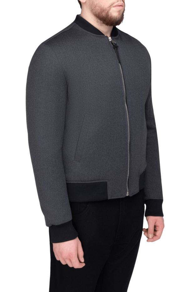 Billionaire grey bomber jacket made of wool fabric with knitted trim
 169131 - photo 3