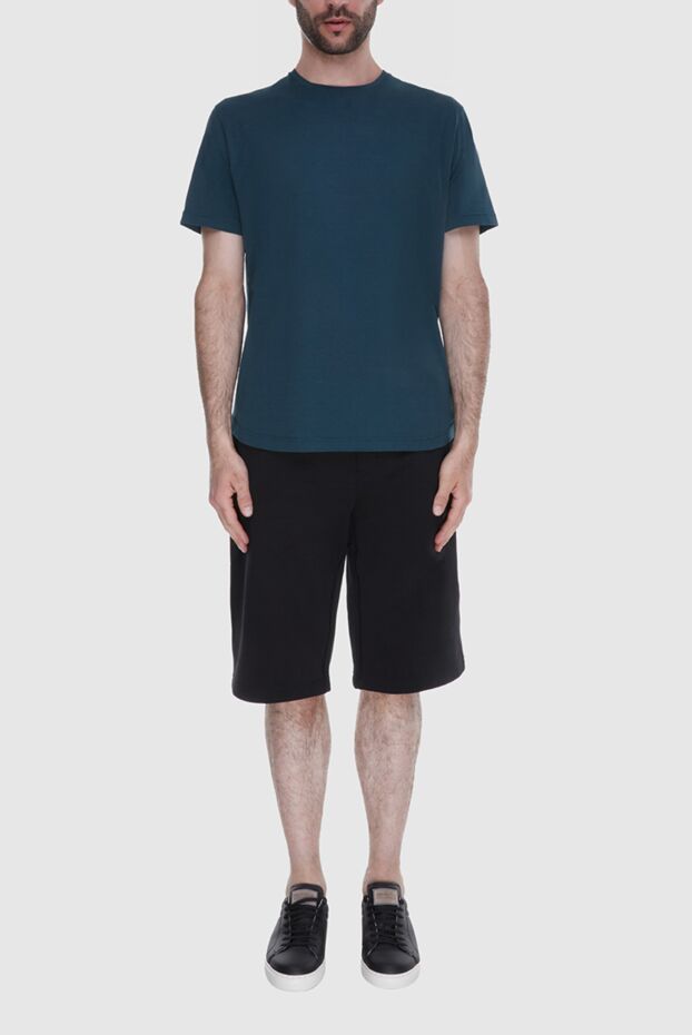 Loro Piana men's t-shirt in deep blue-green shade made of smooth jersey
 169189 - photo 2