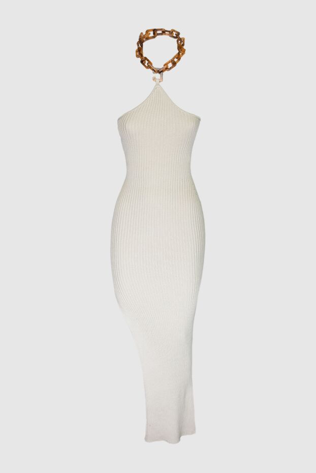 Giuseppe Di Morabito white fitted cotton ribbed dress with a slit women's 169253 - photo 1