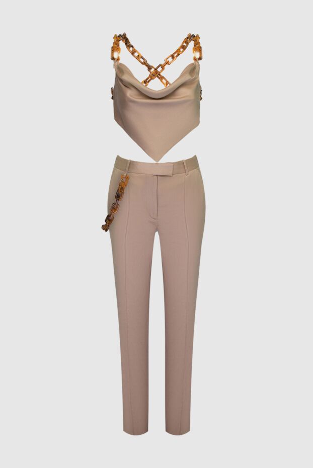Giuseppe Di Morabito beige women's trouser suit made of lyocell and linen 169262 - photo 1