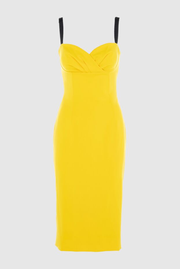 Dolce & Gabbana контрастты белдіктері бар сары миди көйлек
169324 - фото 1