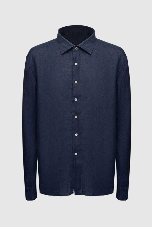 Alessandro Gherardi straight cut linen shirt in deep blue with buttons
169362 - photo 1