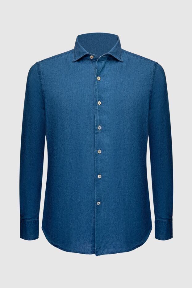 Alessandro Gherardi men's shirt in a classic indigo shade made from ultra-soft linen 169363 - photo 1