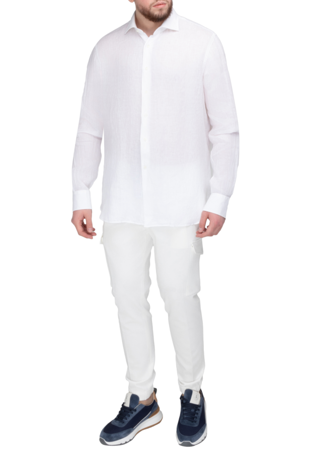 Alessandro Gherardi men's white shirt made of natural linen 169365 - photo 2