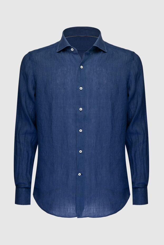 Alessandro Gherardi men's shirt in a deep ink shade made of high-quality linen 169368 - photo 1
