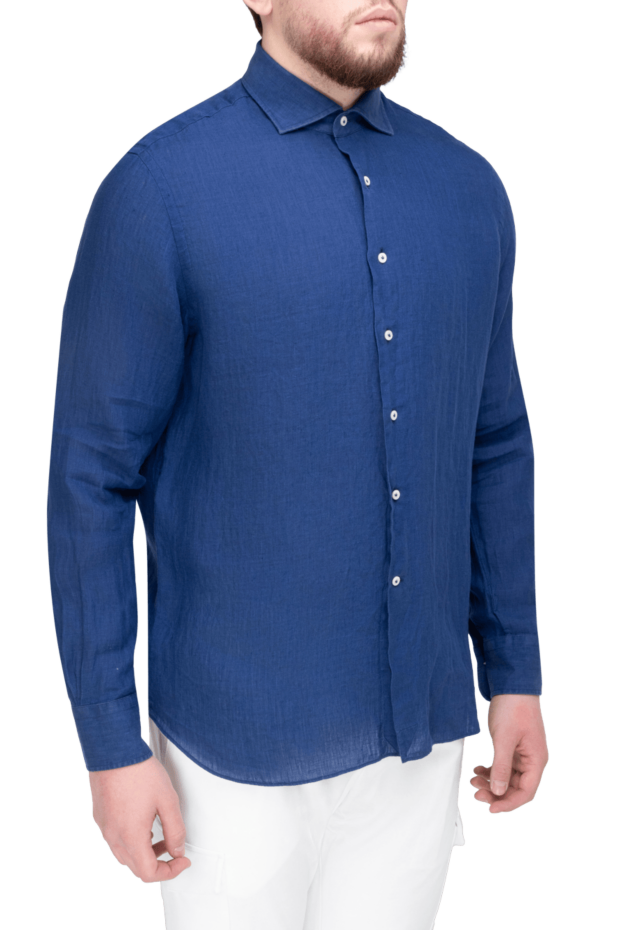 Alessandro Gherardi men's shirt in a deep ink shade made of high-quality linen 169368 - photo 3