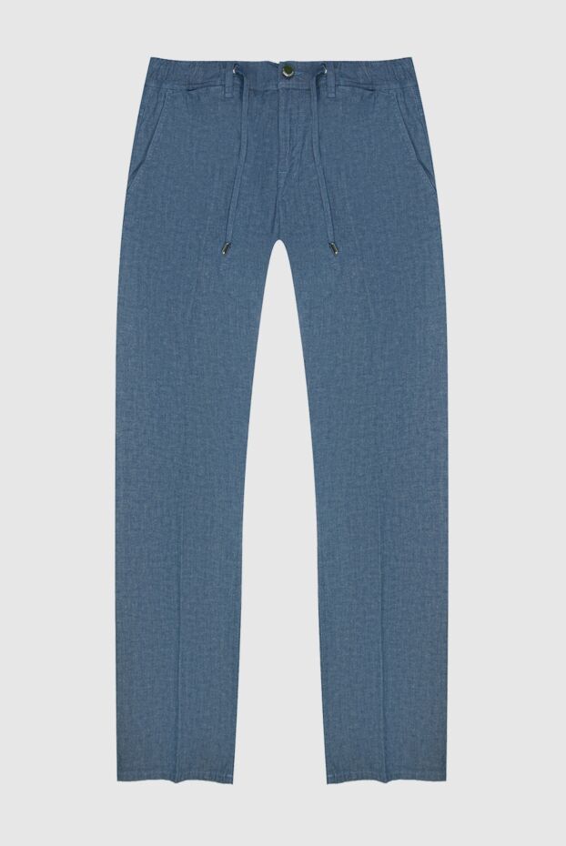 Scissor Scriptor blue cotton and linen jeans for men 169371 - photo 1