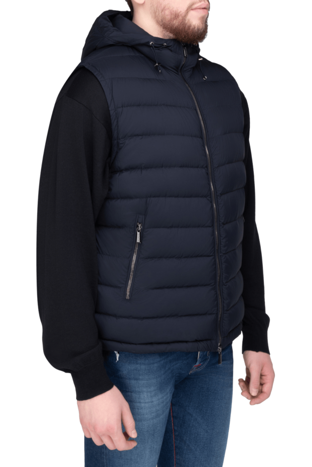 Moorer blue polyamide vest for men 169492 - photo 3