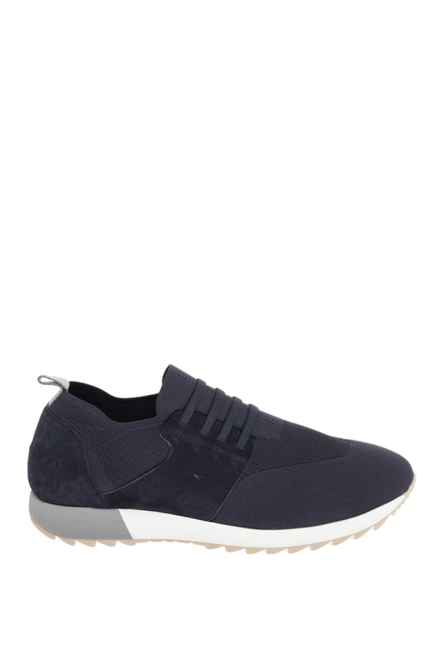 Andrea Ventura blue suede textile sneakers for men 169532 - photo 1