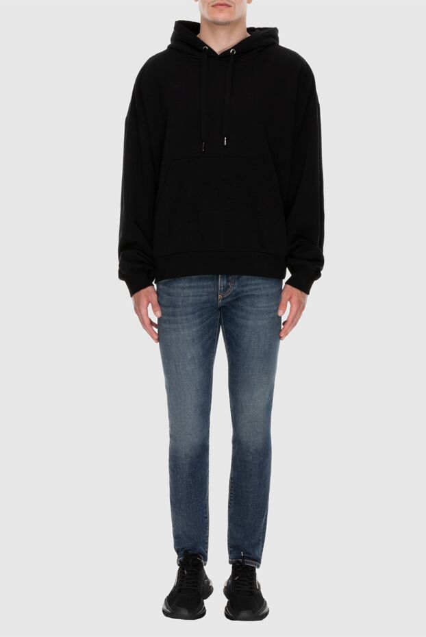 Dolce & Gabbana кенгуру қалталы логотипі бар қара худи ерлерге арналған 169583 - фото 2