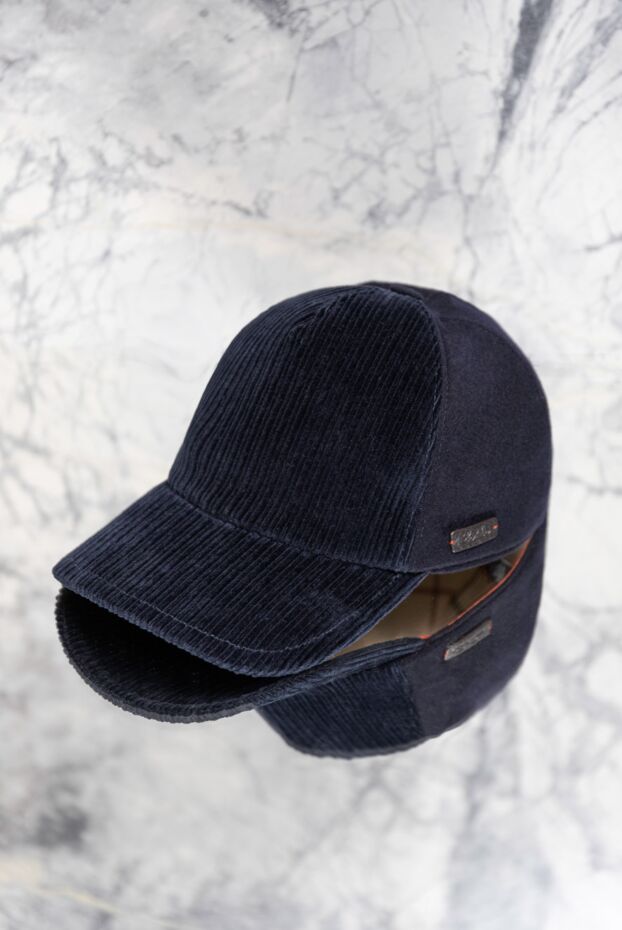 Loro Piana кепка из хлопка и эластана синяя мужская 169750 - фото 2