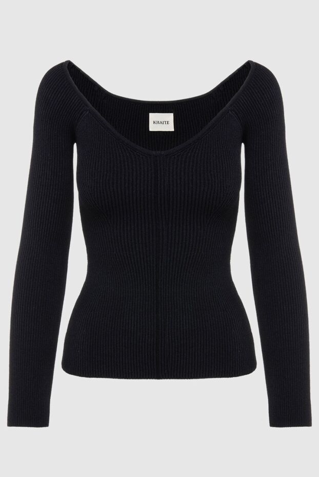 Khaite fitted black jumper with an accent on the neckline and long sleeves
169803 - photo 1