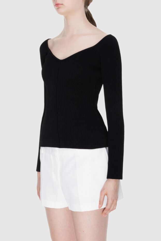 Khaite fitted black jumper with an accent on the neckline and long sleeves
169803 - photo 3