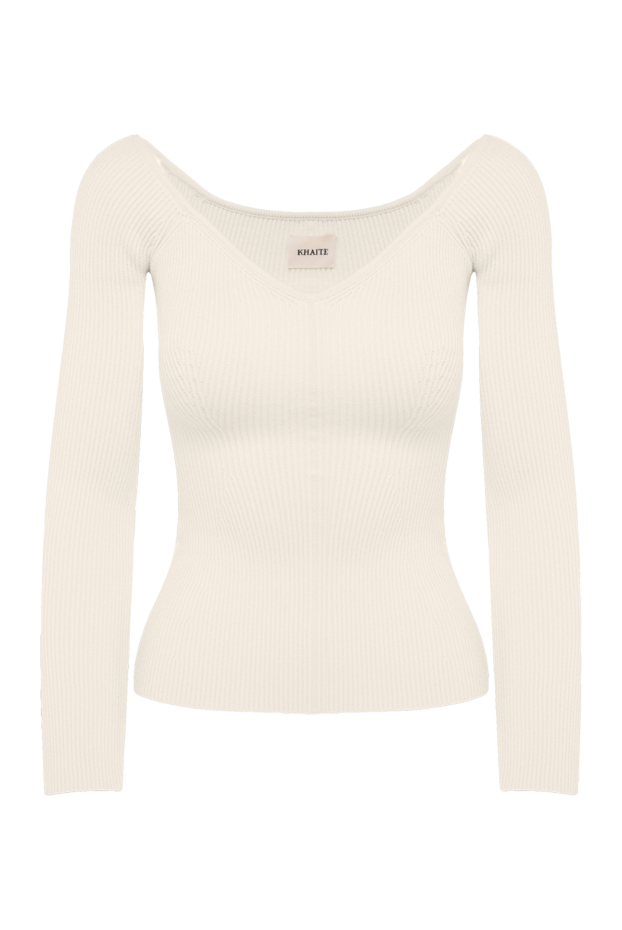 Khaite fitted jumper with open shoulders made of cotton yarn 169807 - photo 1