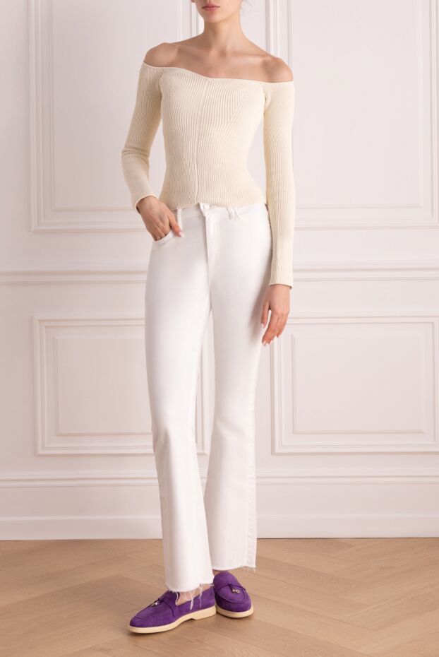 Khaite fitted jumper with open shoulders made of cotton yarn 169807 - photo 3