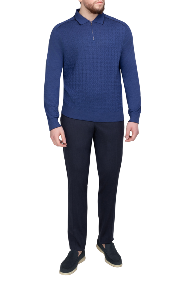 PT01 (Pantaloni Torino) ерлерге арналған көк түсті, классикалық тік формадағы шалбар 169882 - фото 2