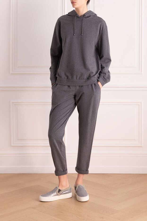 Brunello Cucinelli трикотажный костюм из хлопка темно-серого оттенка
 169919 - фото 2