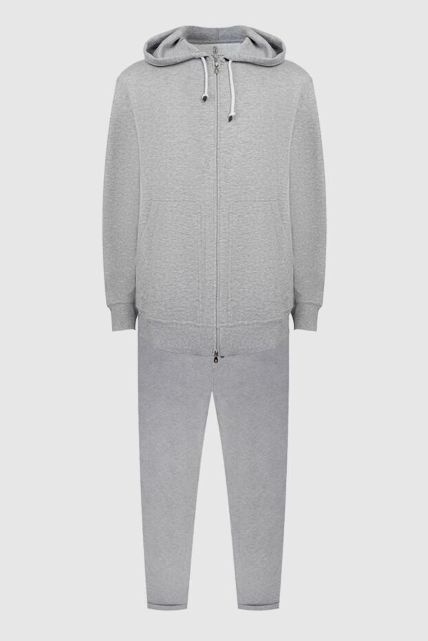 Brunello Cucinelli men's tracksuit made of gray melange cotton 169923 - photo 1