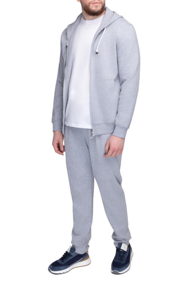Brunello Cucinelli men's tracksuit made of gray melange cotton 169923 - photo 2