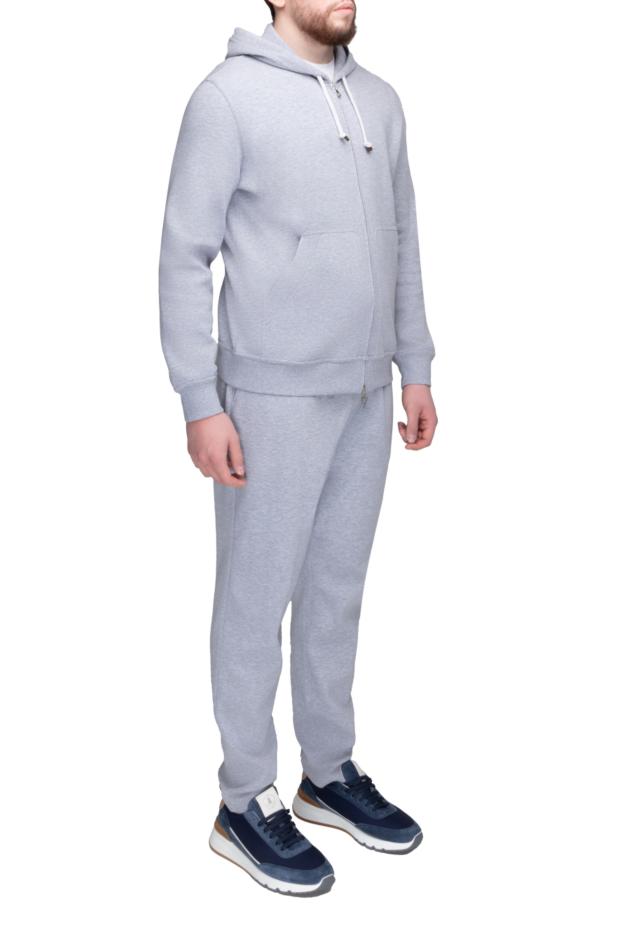 Brunello Cucinelli men's tracksuit made of gray melange cotton 169923 - photo 3