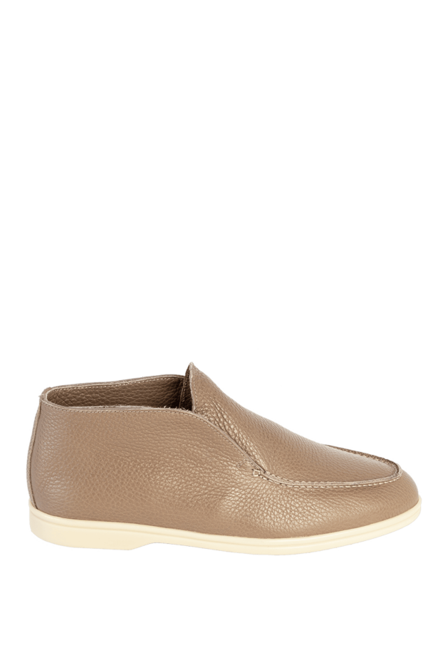 Cesare di Napoli high-top beige leather loafers with fur lining for men 169940 - photo 1
