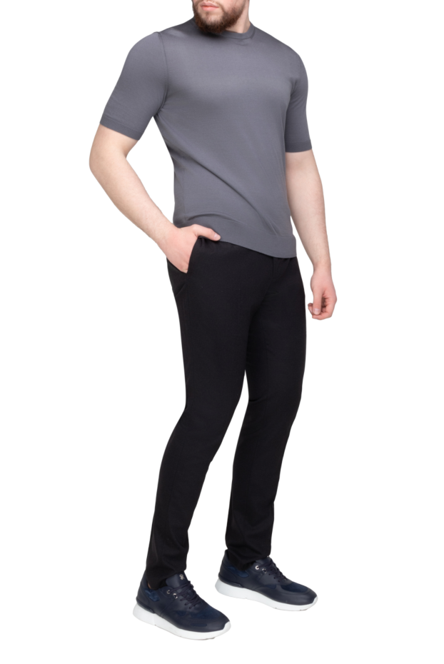 PT01 (Pantaloni Torino) dark grey fleece straight leg trousers 169978 - photo 2