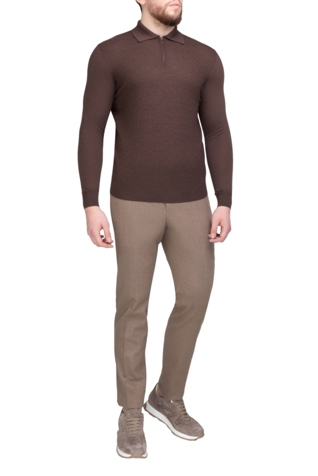PT01 (Pantaloni Torino) ерлерге арналған бежевый жүнді шалбар 169979 - фото 2