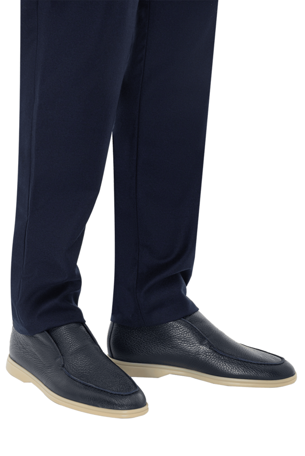 Cesare di Napoli high-top blue grain leather loafers for men 169989 - photo 2