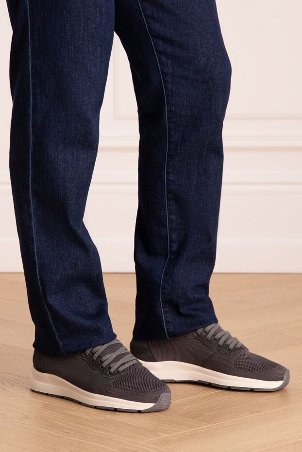 Andrea Ventura gray suede textile sneakers for men 170051 - photo 2