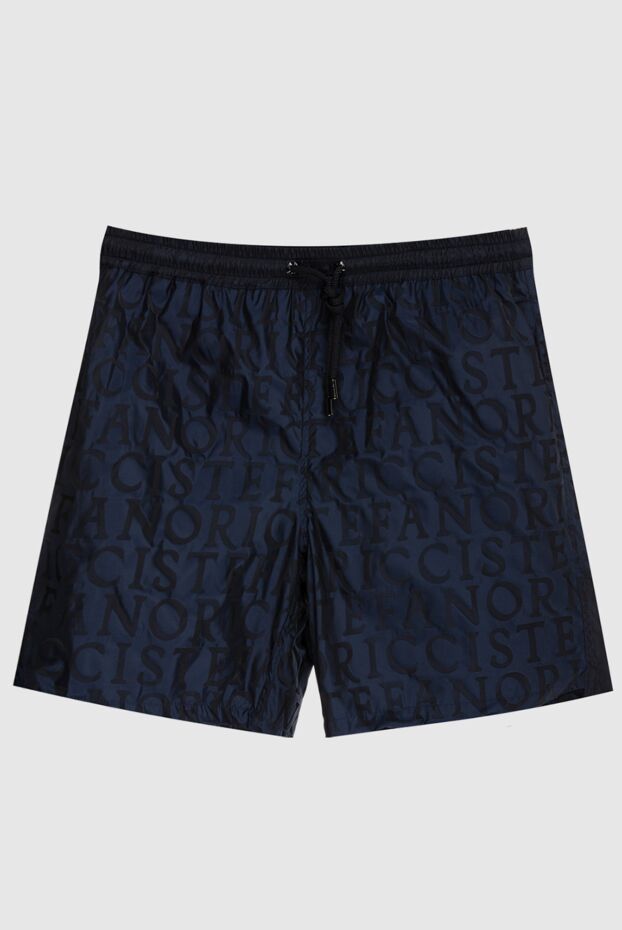 Men's dark blue polyester beach shorts - photo 1
