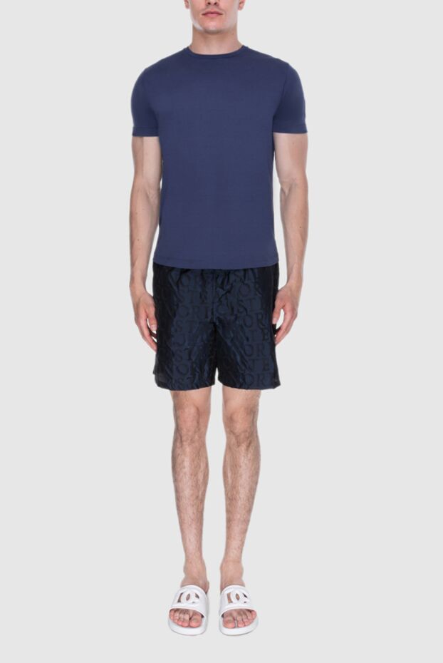Men's dark blue polyester beach shorts - photo 2