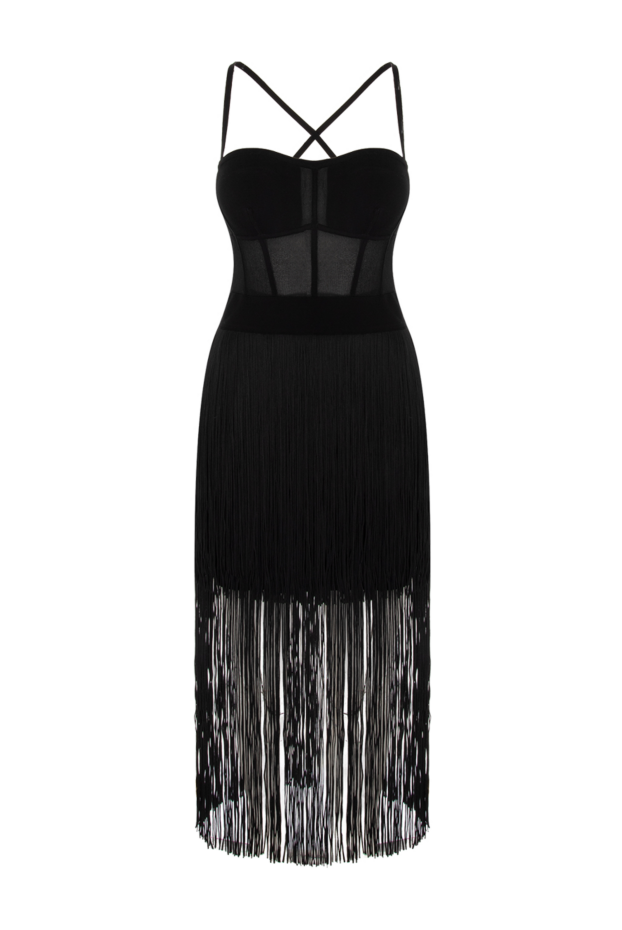 Herve Leger әйелдердің қара нейлон және полиэфирден жасалған көйлегі 170148 - фото 1
