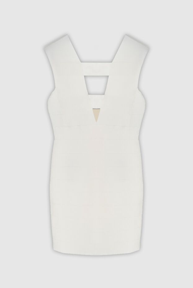Herve Leger v-тәрізді ойығы бар ақ жолақты әйелдер көйлегі 170153 - фото 1