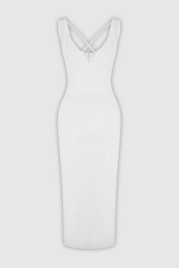 Herve Leger жолақты фактуралы ақ жеңсіз әйелдер көйлегі 170158 - фото 1