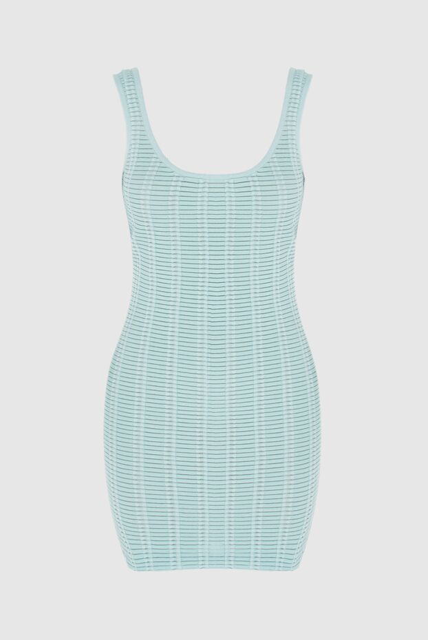 Herve Leger жолақты фактуралы көк майка-көйлек әйелдер көйлегі 170160 - фото 1